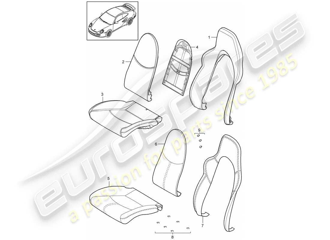 a part diagram from the porsche 2013 (997-2 turbo / gt2 rs) parts catalogue