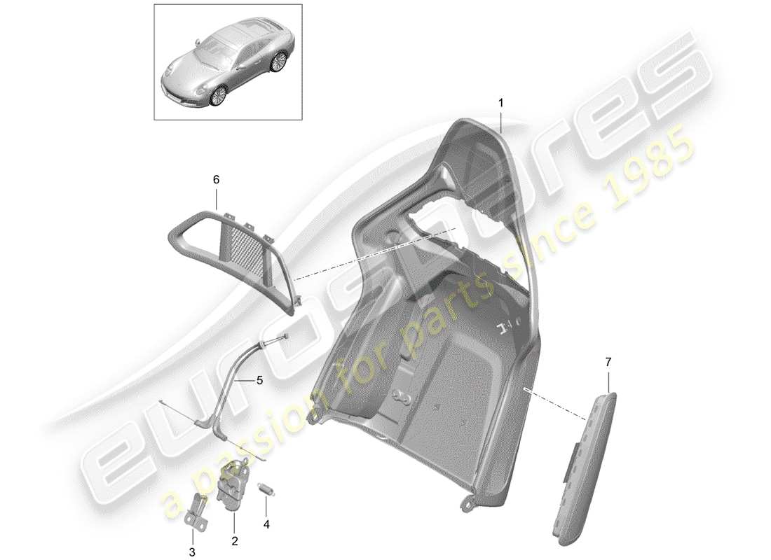 a part diagram from the porsche 991 parts catalogue