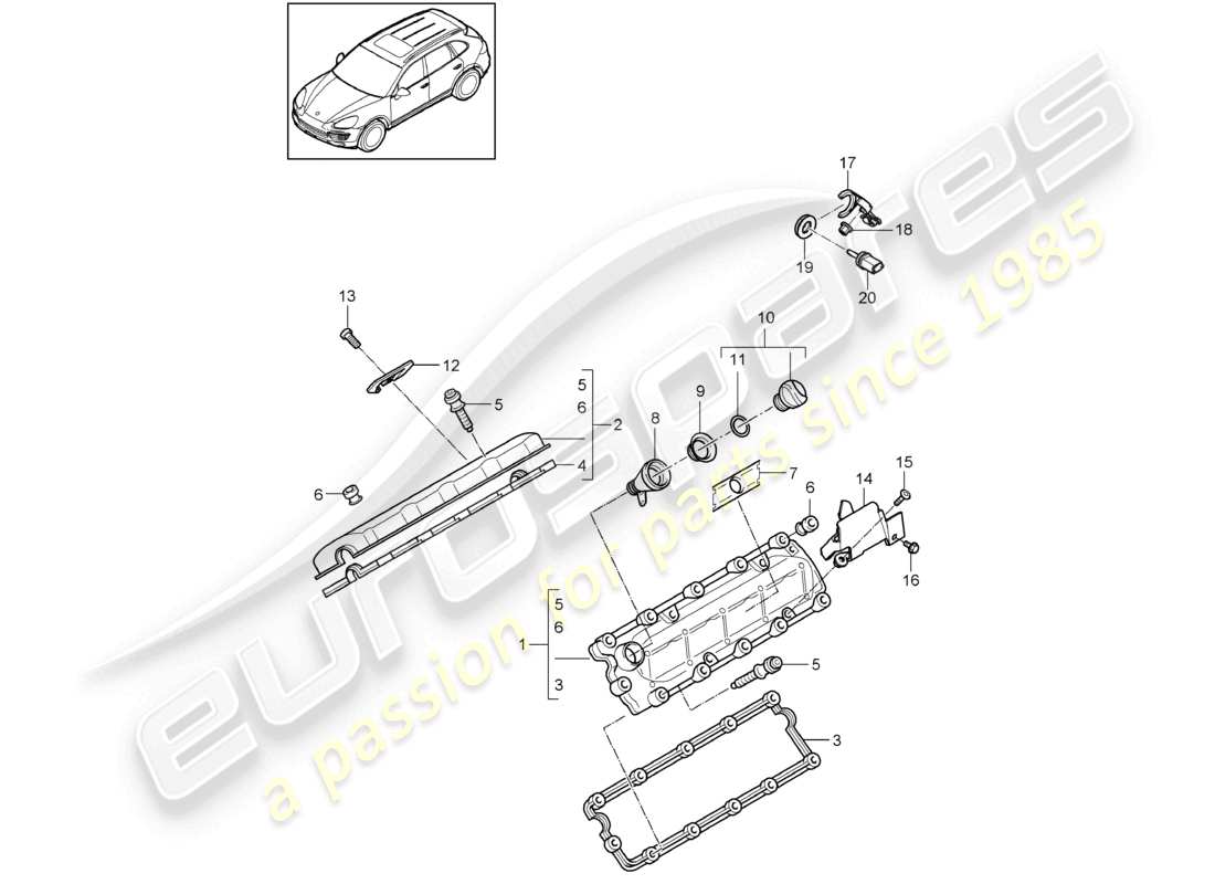 a part diagram from the porsche cayenne parts catalogue