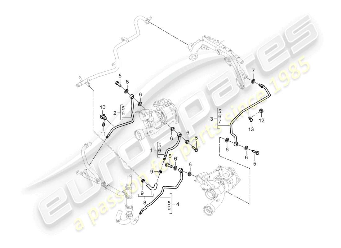 a part diagram from the porsche 2010 (cayenne e1 9pa) parts catalogue