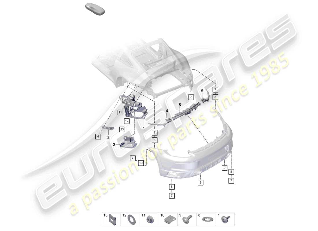a part diagram from the porsche 992 parts catalogue