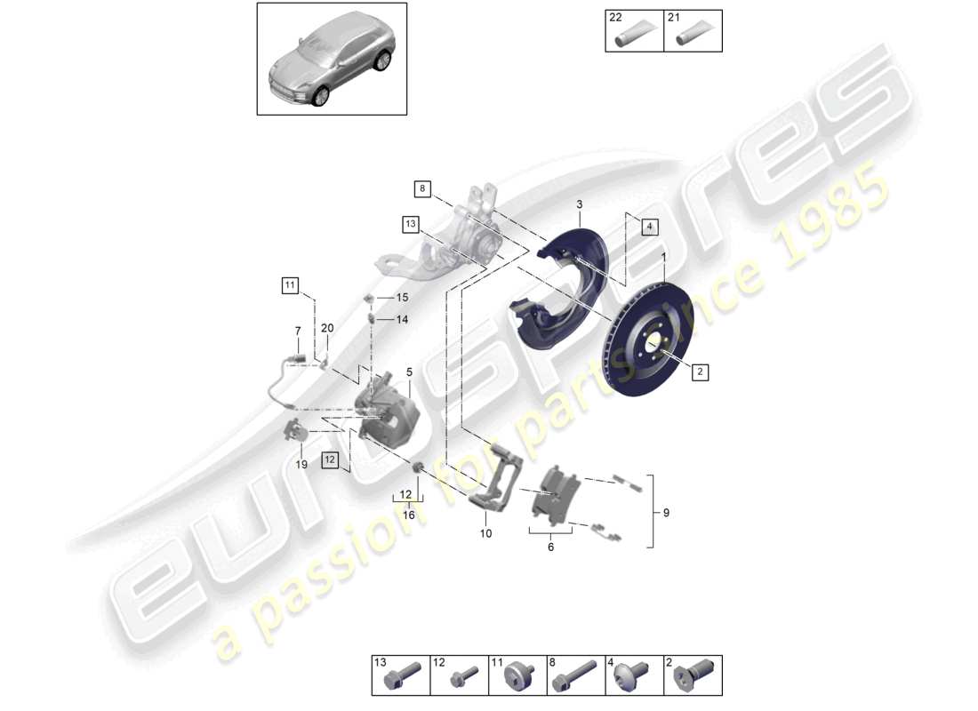 a part diagram from the porsche 2019 (macan) parts catalogue