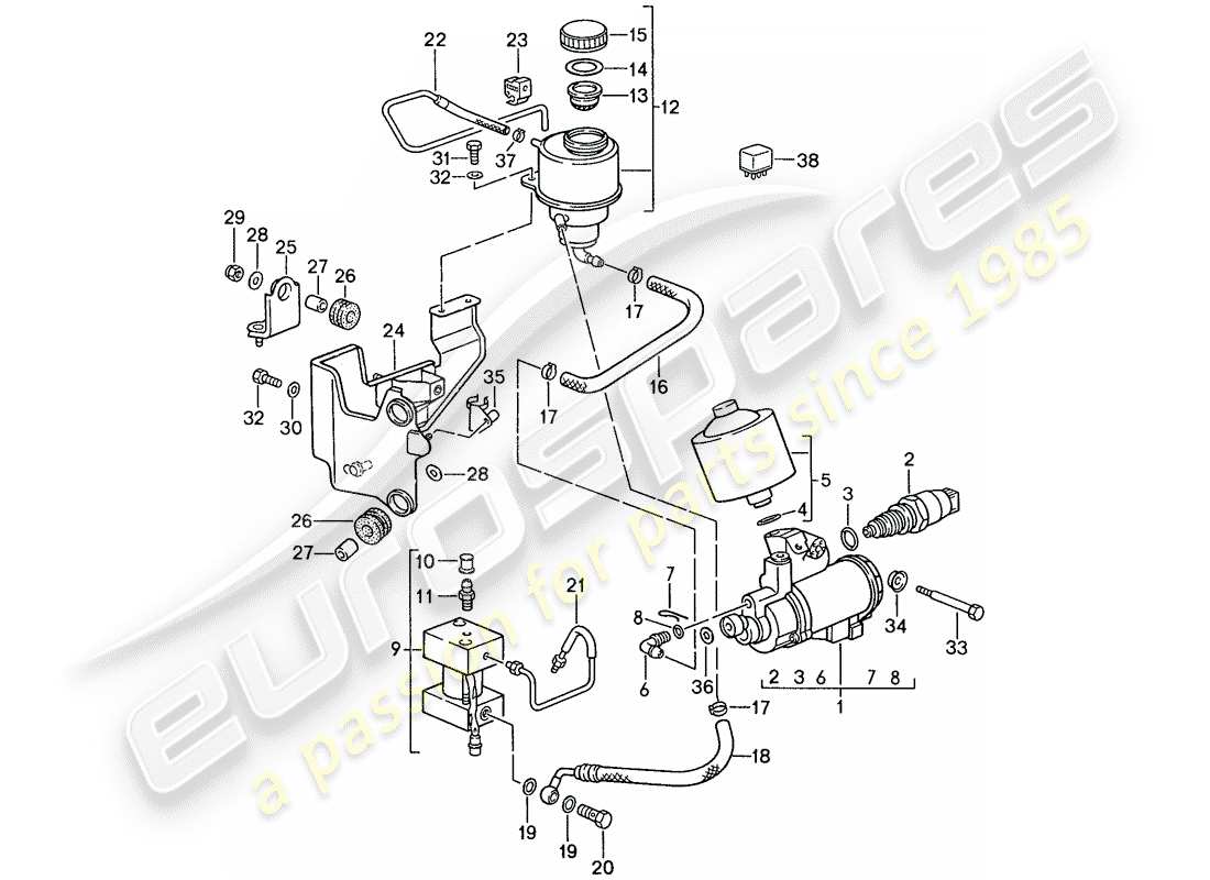 a part diagram from the porsche 1990 (928) parts catalogue
