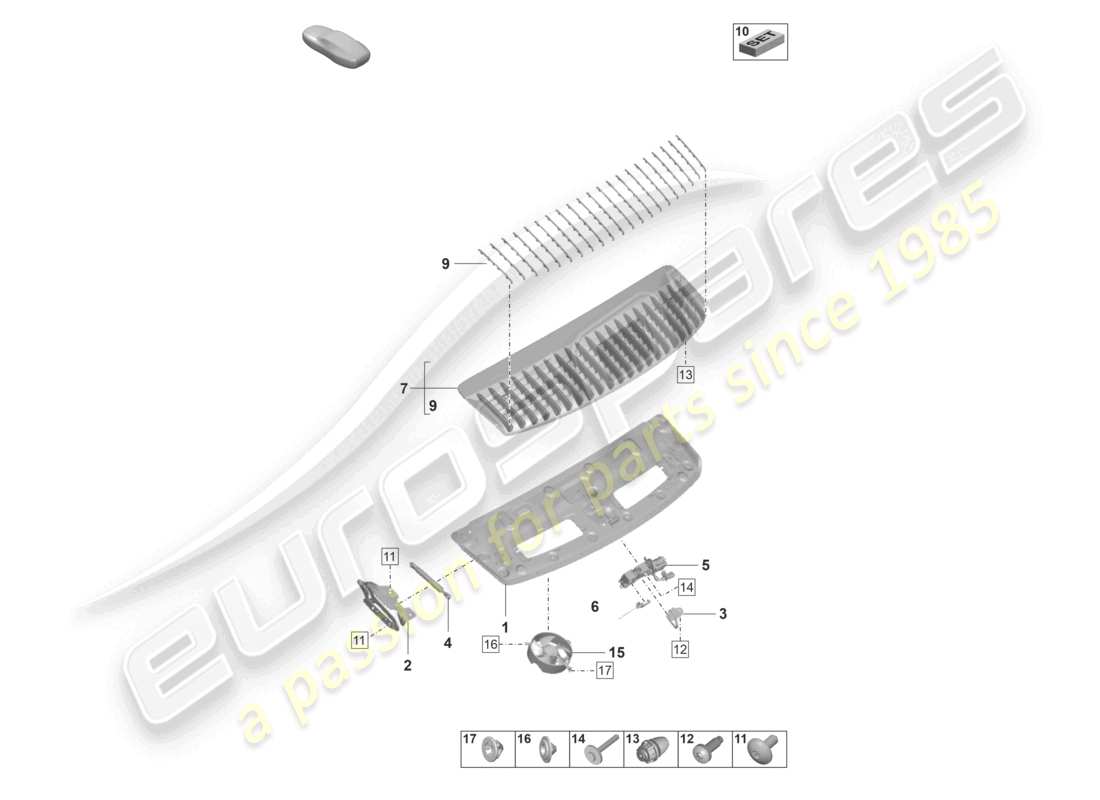a part diagram from the porsche 2019 (992-1) parts catalogue