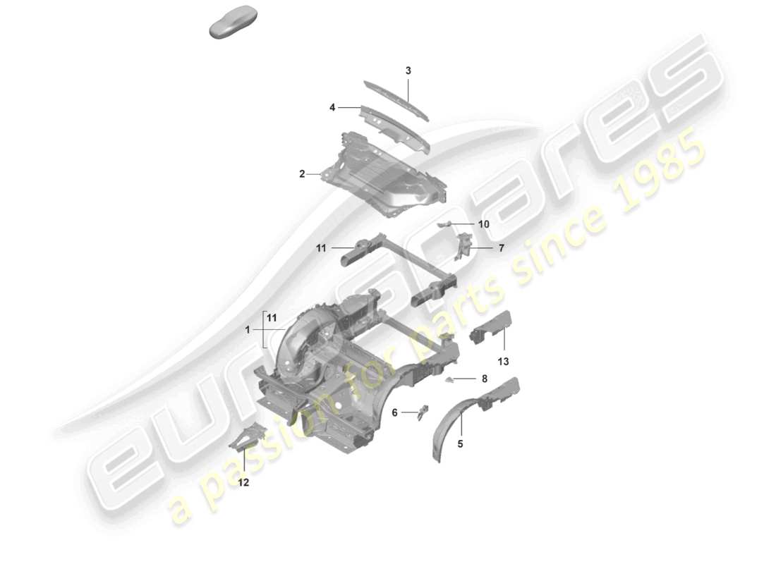 a part diagram from the Porsche 2020 (992-1) parts catalogue