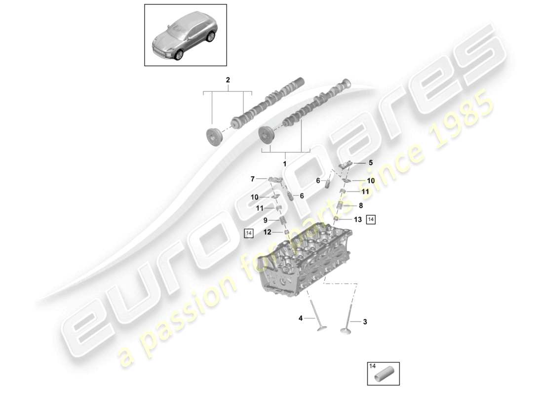 a part diagram from the porsche 2020 (macan) parts catalogue