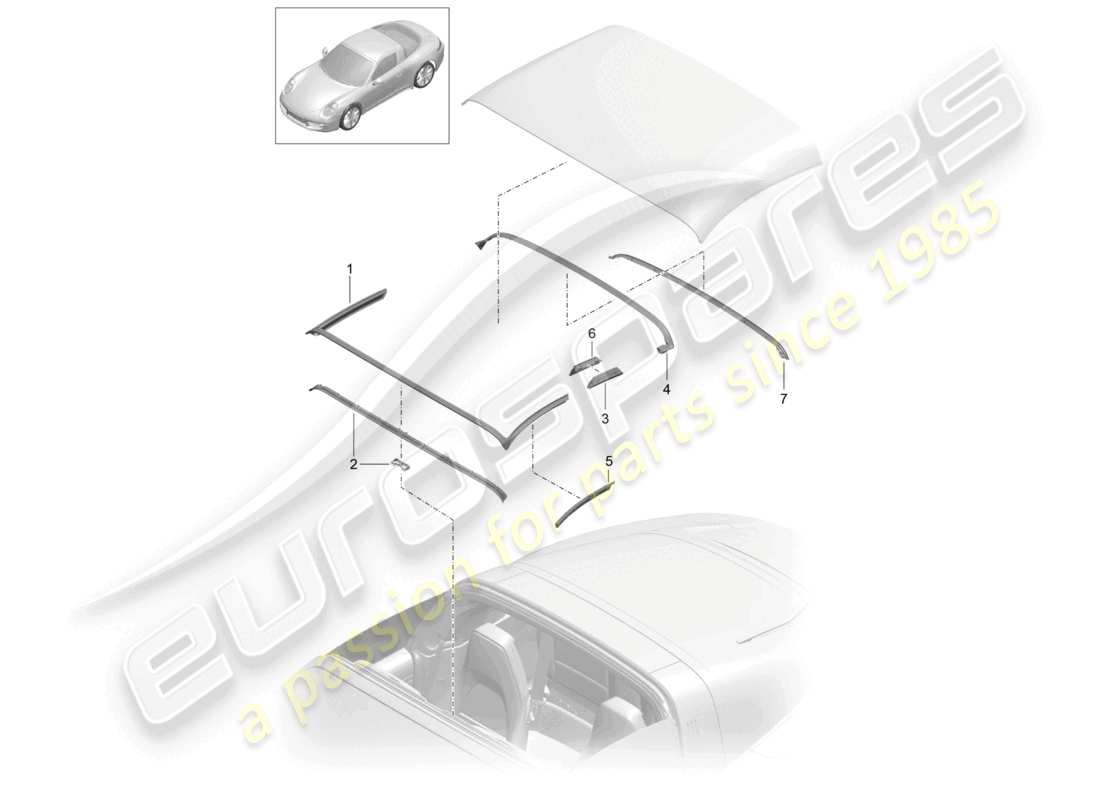 a part diagram from the porsche 991 parts catalogue