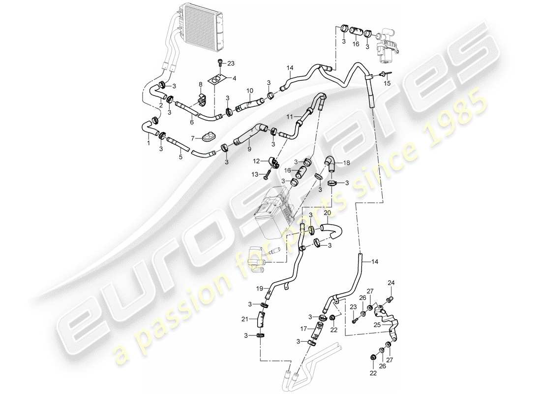 a part diagram from the porsche cayenne parts catalogue