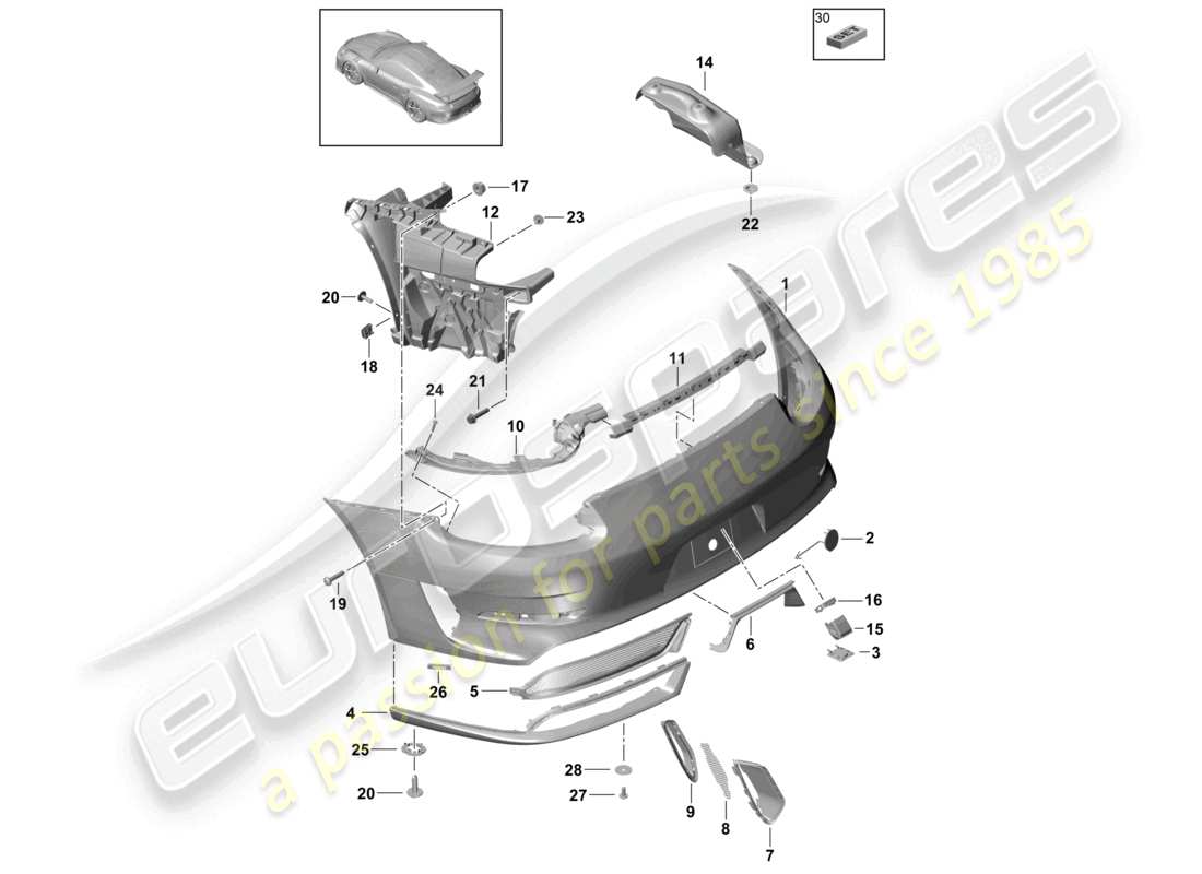 VIEW PARTS DIAGRAMS FROM THE PORSCHE 991 PARTS CATALOGUE a part diagram from the porsche 991 parts catalogue