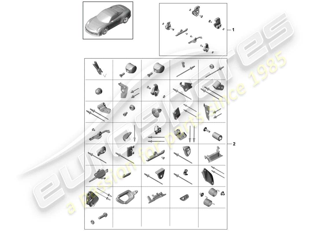 VIEW PARTS DIAGRAMS FROM THE PORSCHE 991 PARTS CATALOGUE a part diagram from the porsche 991 parts catalogue