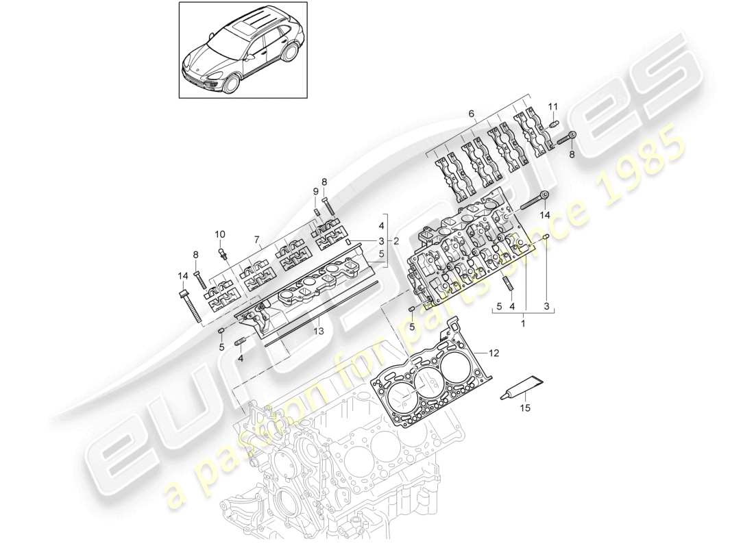 a part diagram from the porsche cayenne parts catalogue