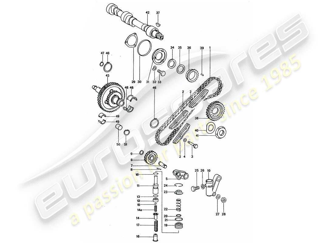 a part diagram from the porsche 1975 (911 turbo) parts catalogue