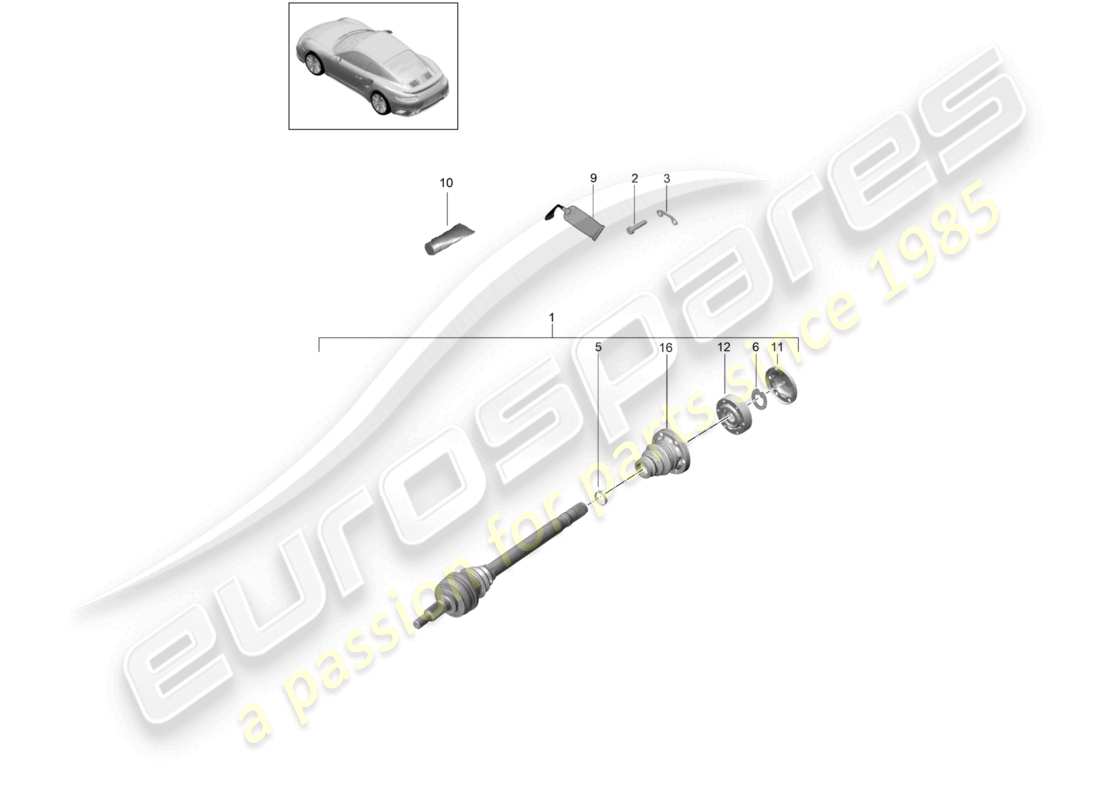 a part diagram from the porsche 991 parts catalogue