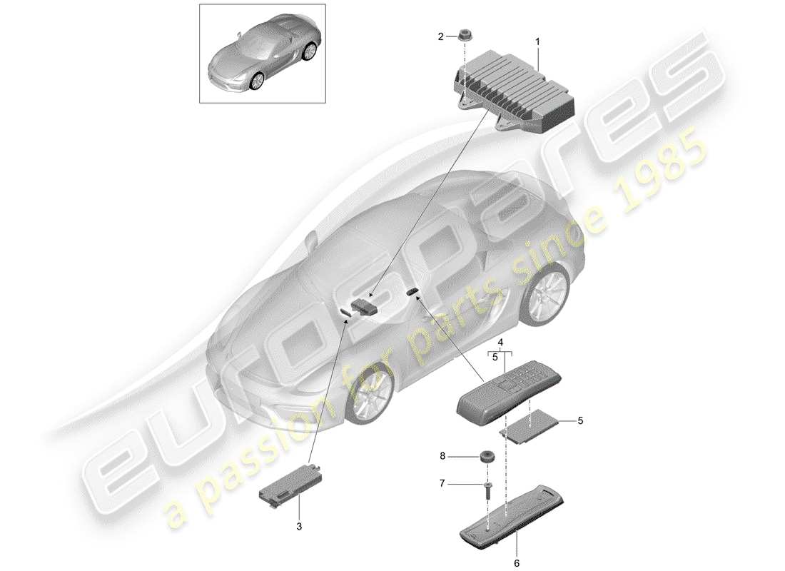 a part diagram from the porsche 2016 (981 boxster spyder) parts catalogue