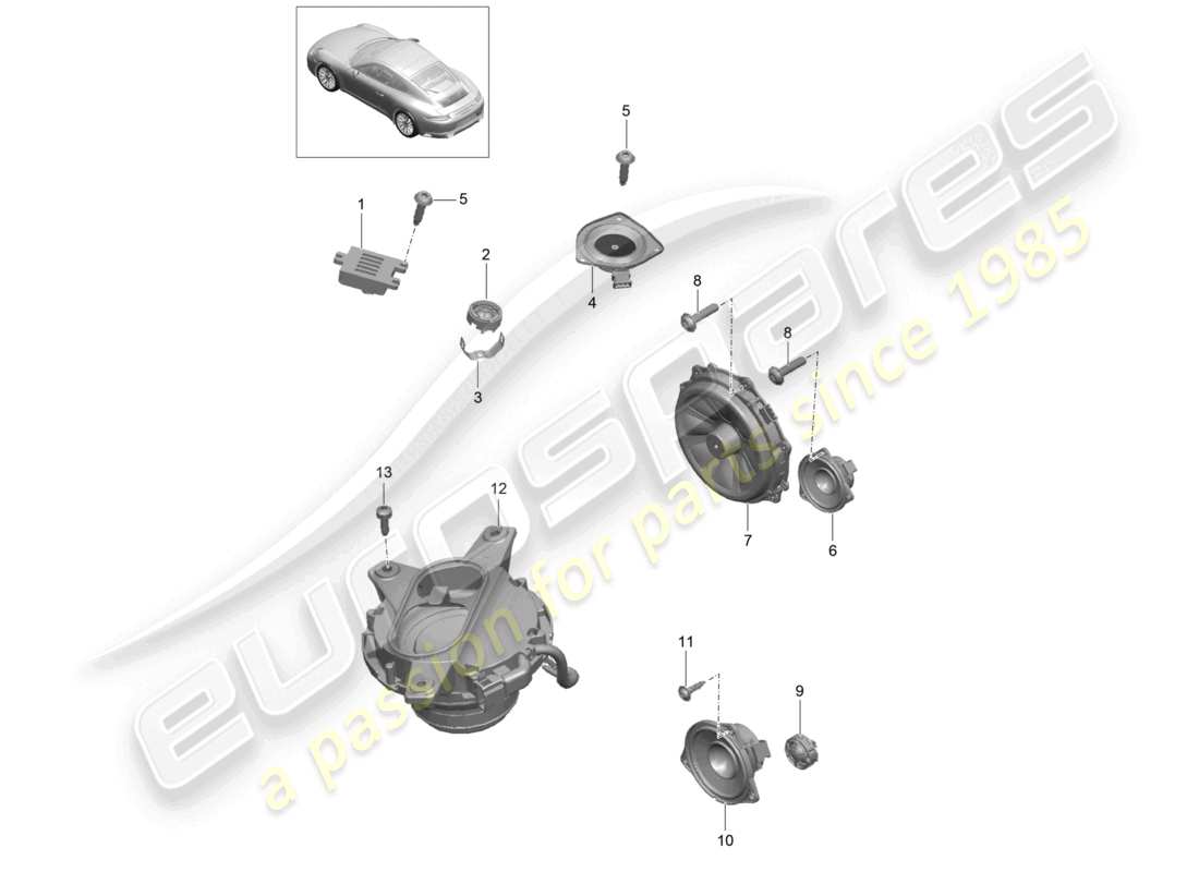 a part diagram from the porsche 2018 (991-2) parts catalogue