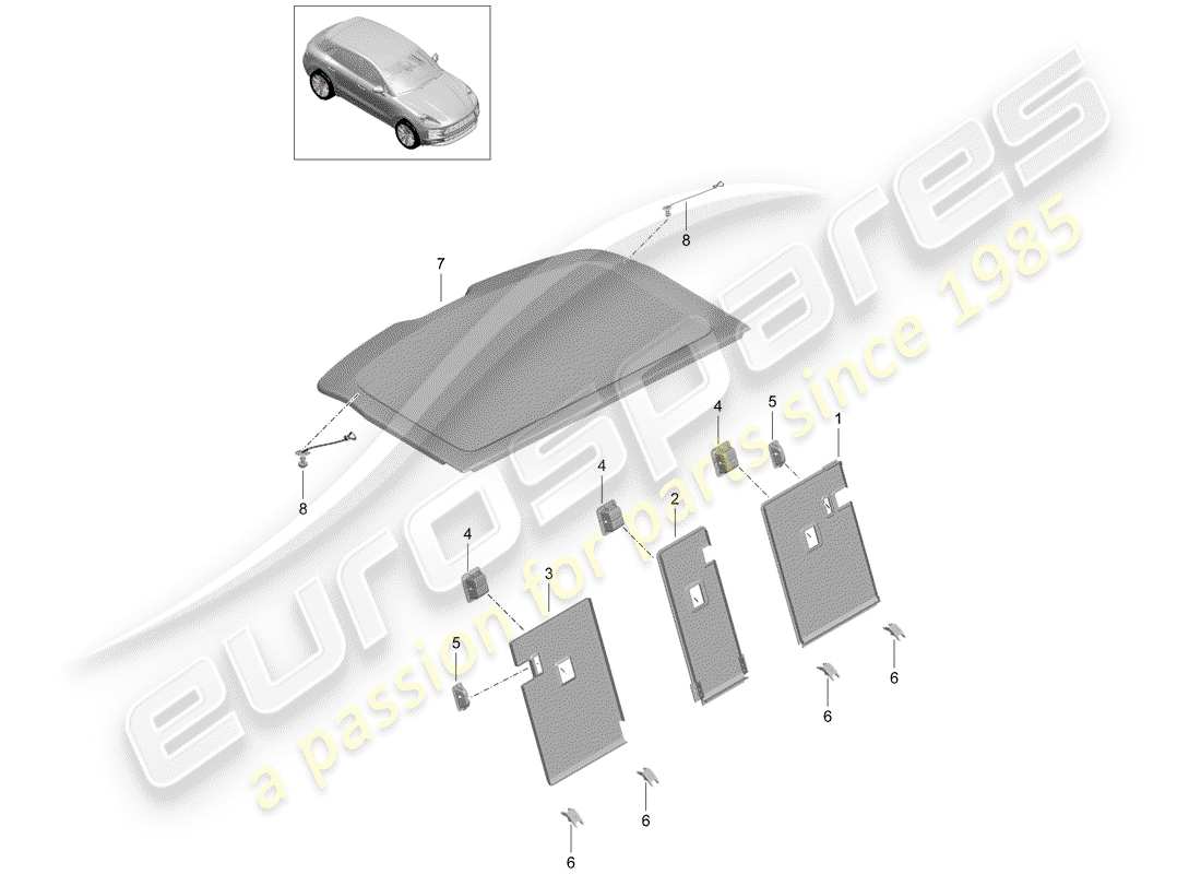 part diagram containing part number pac887301