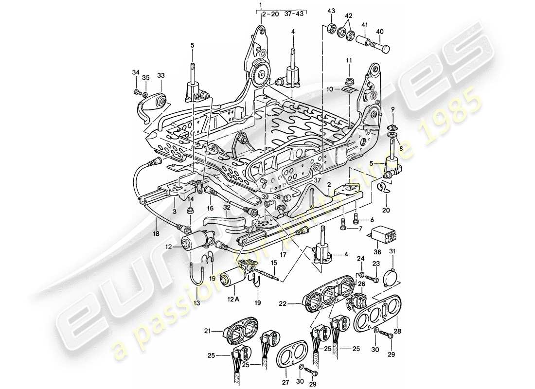 a part diagram from the porsche 1986 (928) parts catalogue