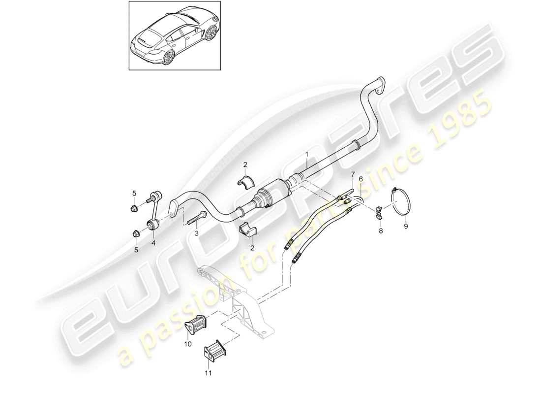 a part diagram from the porsche 2010 (panamera 970) parts catalogue