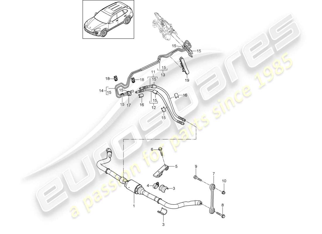 VIEW PARTS DIAGRAMS FROM THE PORSCHE CAYENNE PARTS CATALOGUE a part diagram from the porsche cayenne parts catalogue