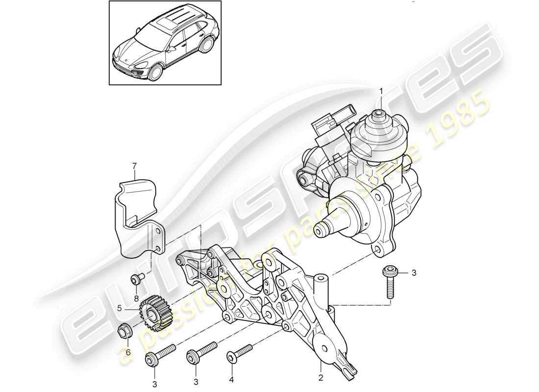 a part diagram from the porsche cayenne parts catalogue