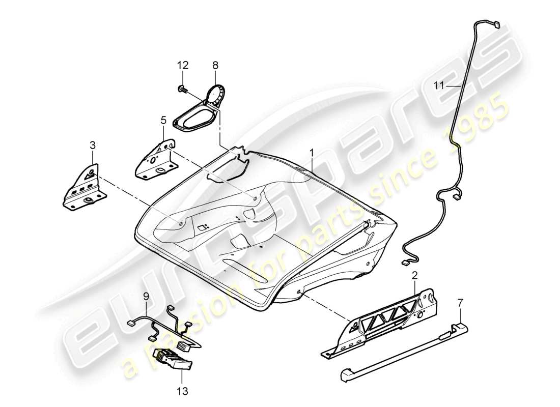 a part diagram from the porsche cayman parts catalogue