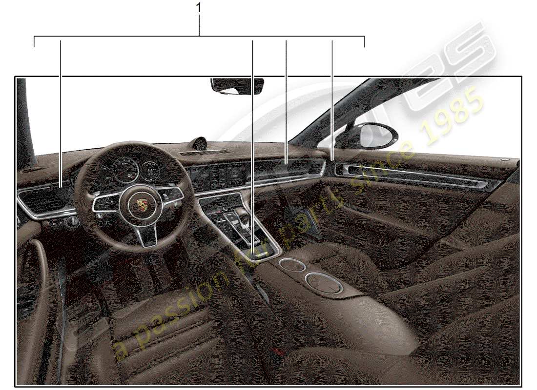 a part diagram from the porsche 2019 (tequipment panamera) parts catalogue