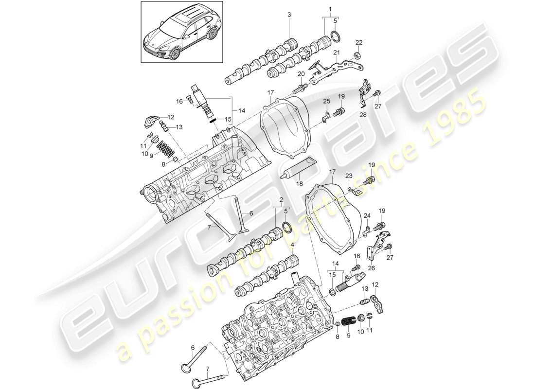 a part diagram from the porsche cayenne parts catalogue