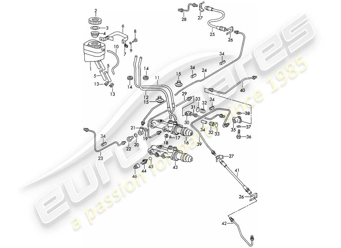 porsche 1966 (911/912) reservoir for - brake fluid - brake master cylinder - d - mj 1969>> - mj 1969 part diagram