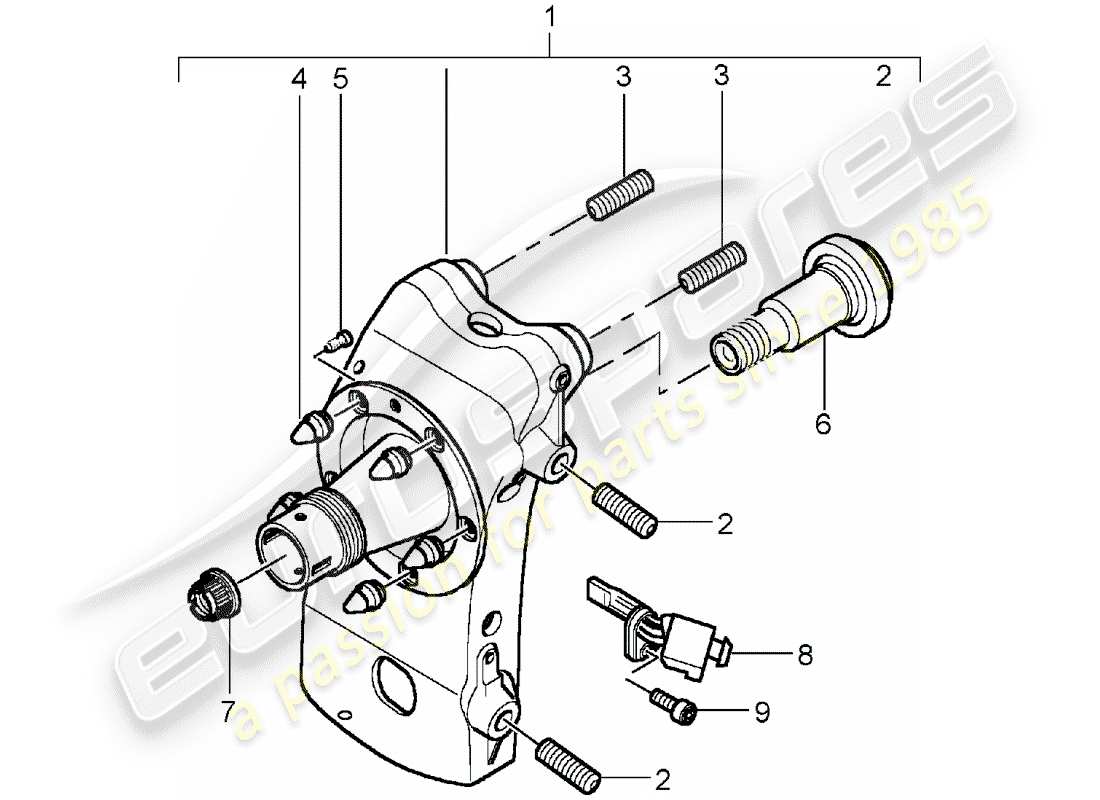 porsche 2005 (carrera gt) wheel carrier part diagram