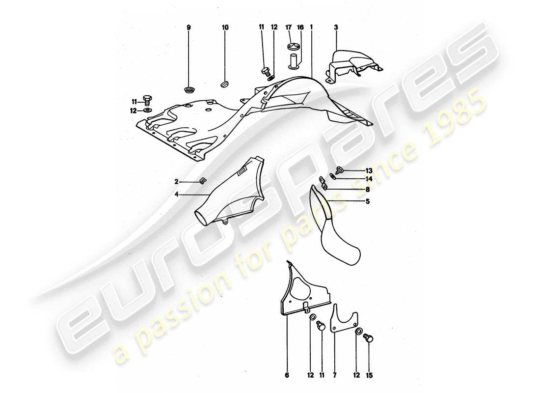 porsche 1977 (911 turbo) air duct part diagram