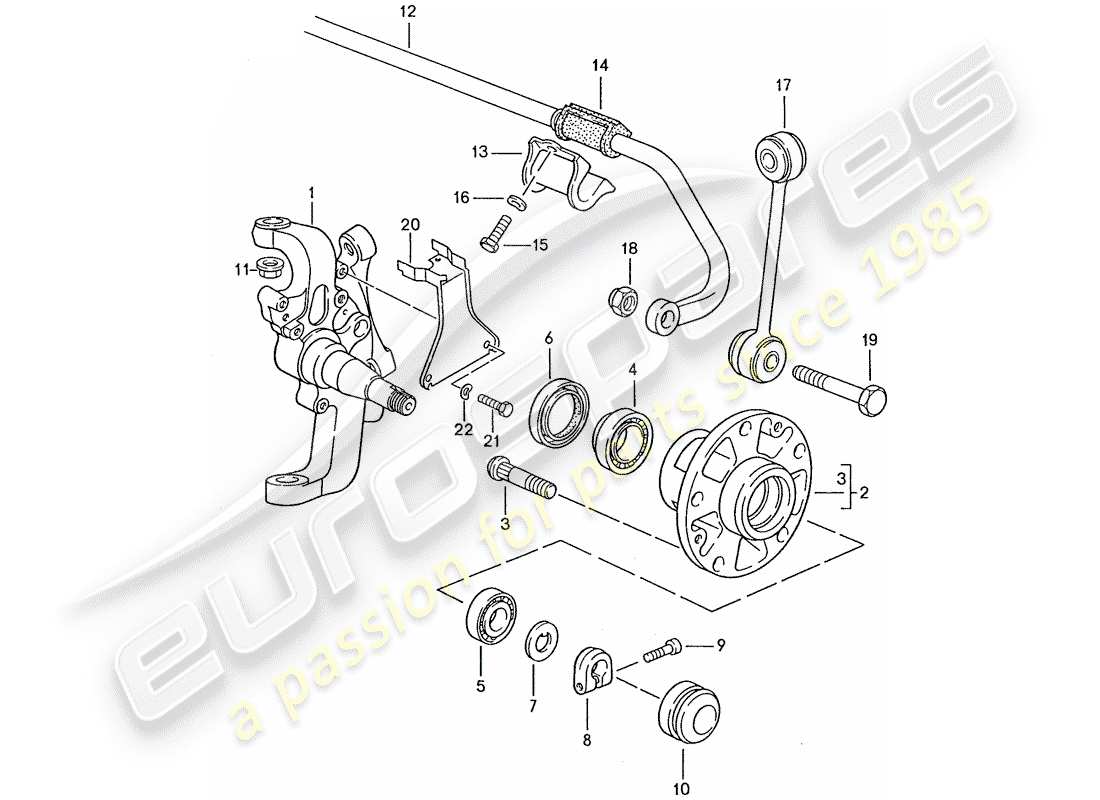 porsche 1989 (928) steering knuckle - lubricants part diagram