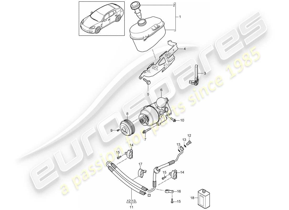 porsche 2014 (panamera 970) power steering part diagram