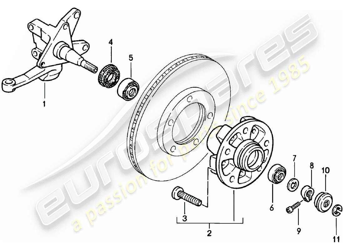 porsche 1982 (924) steering knuckle - - lubricants part diagram