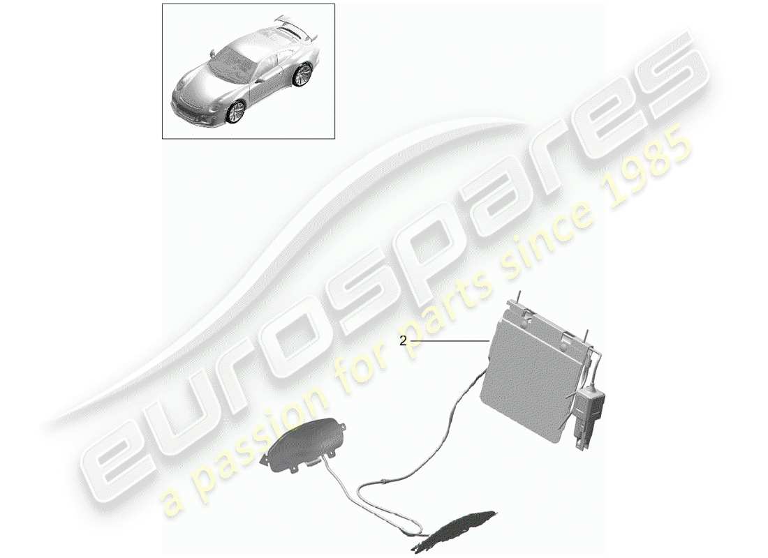 porsche 991r/gt3/rs (2014) lumbar support parts diagram