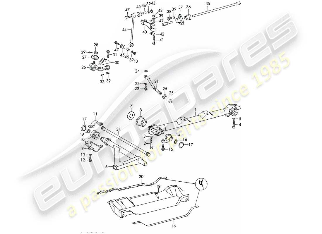 porsche 1967 (911/912) front axle - stabilizer - d >> - mj 1967 part diagram