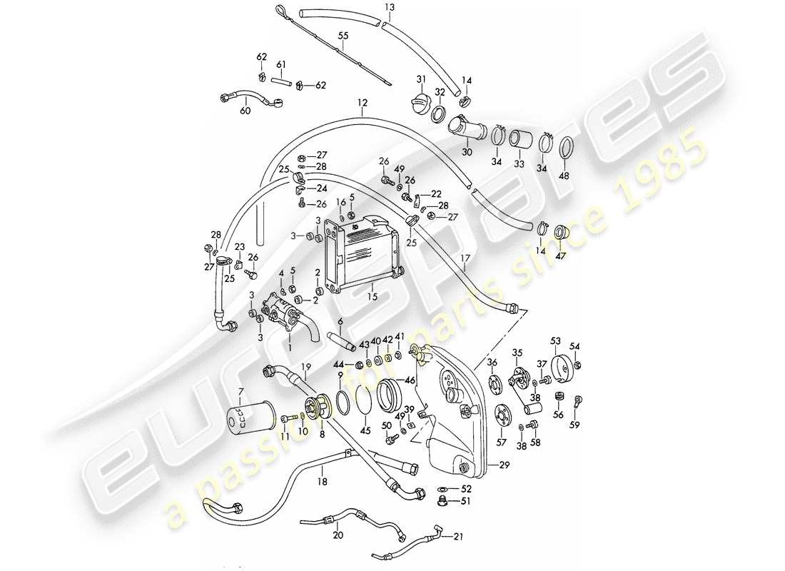 porsche 1967 (911/912) engine lubrication part diagram