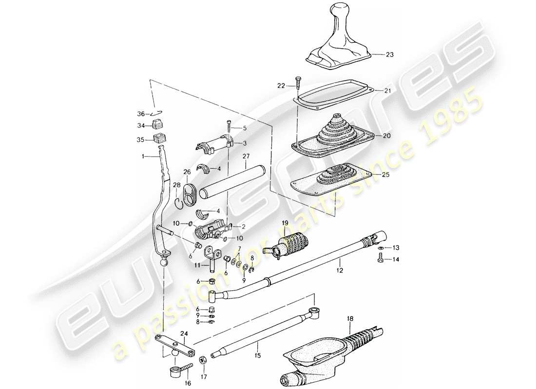 porsche 1990 (964) transmission control part diagram