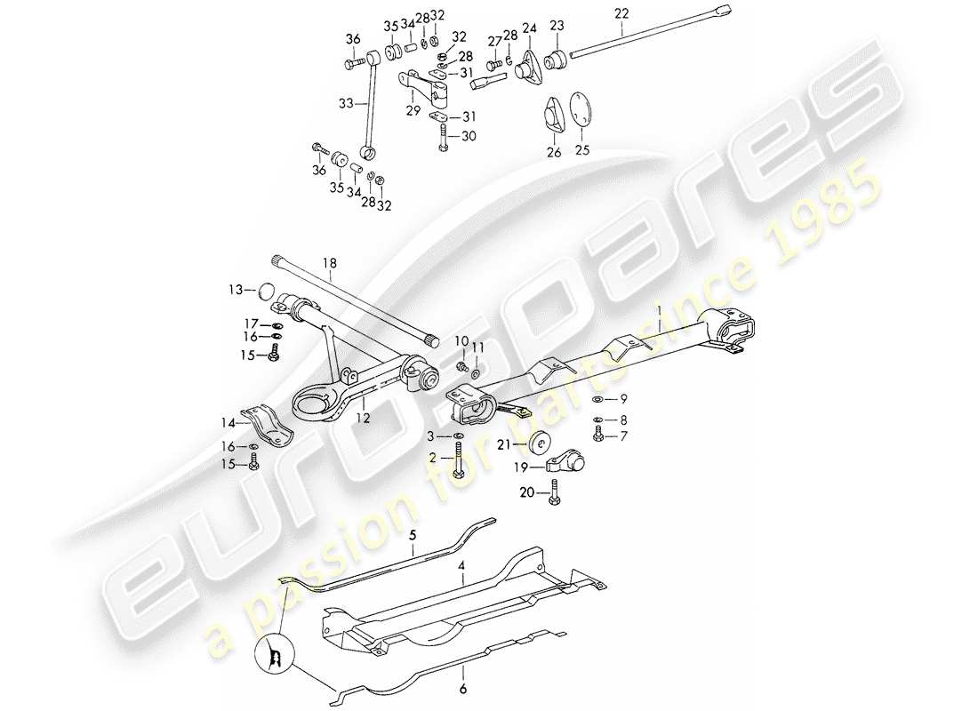 porsche 1966 (911/912) front axle - stabilizer - d - mj 1969>> - mj 1969 part diagram