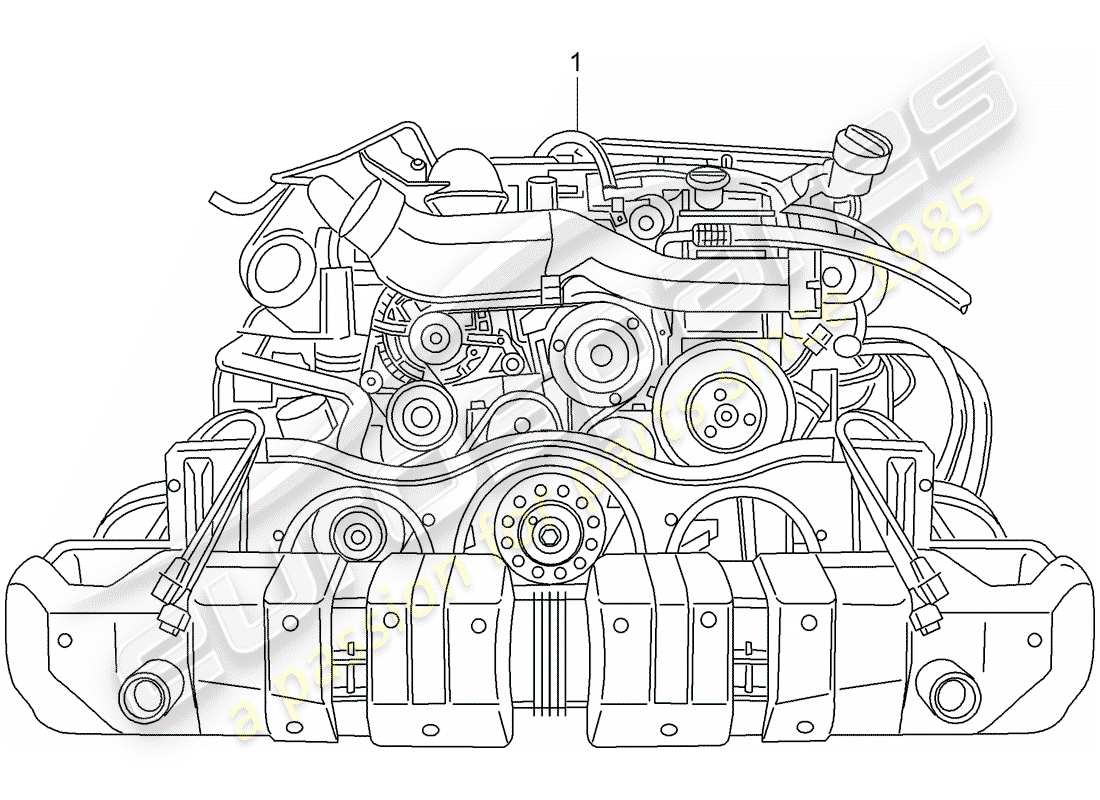 porsche 2008 (997-1 turbo / gt2) replacement engine part diagram