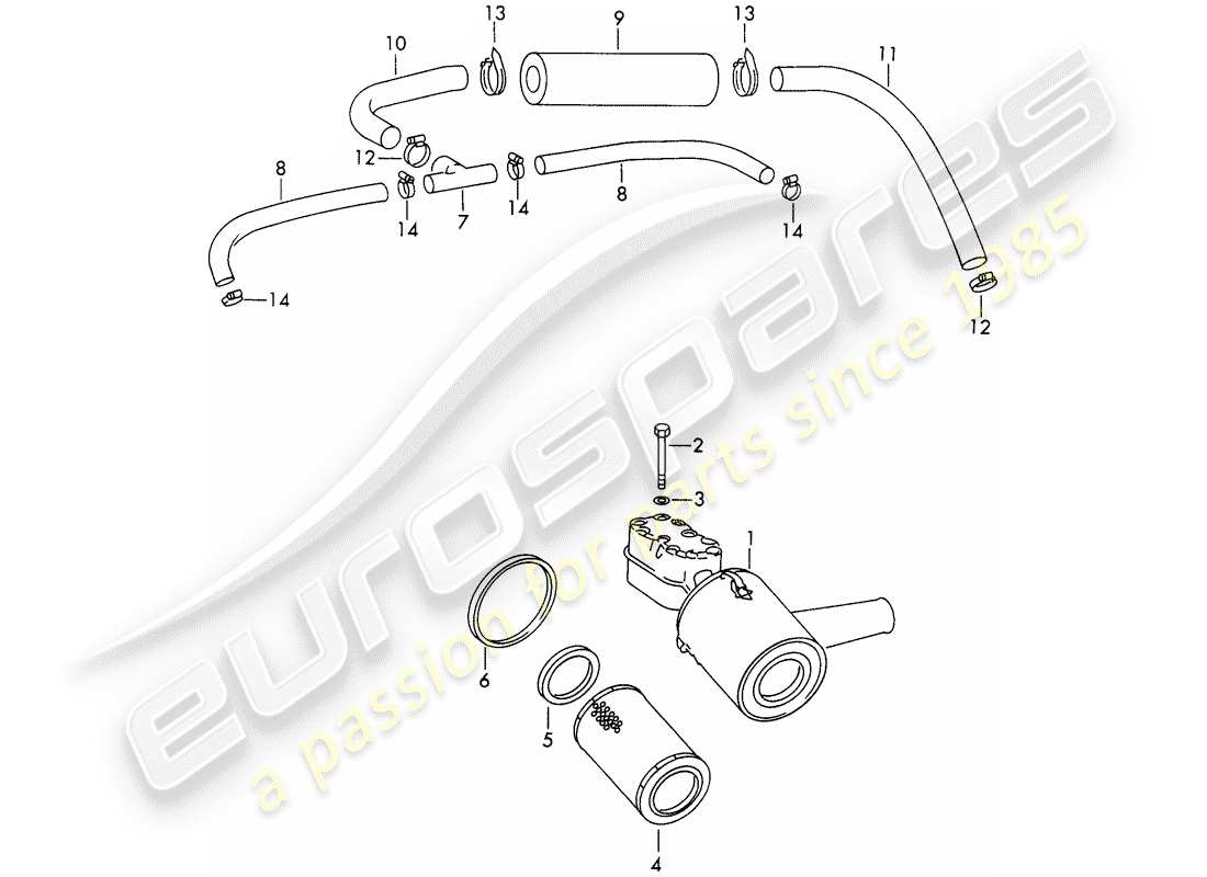 porsche 1966 (911/912) damper filter - for - - solex 40 pii-4 - - carburetor - d >> - mj 1968 part diagram