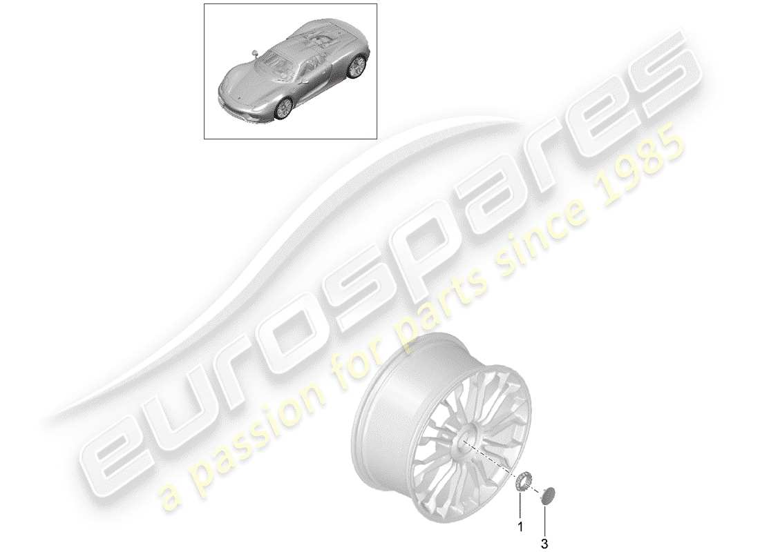porsche 2015 (918 spyder) central locking part diagram