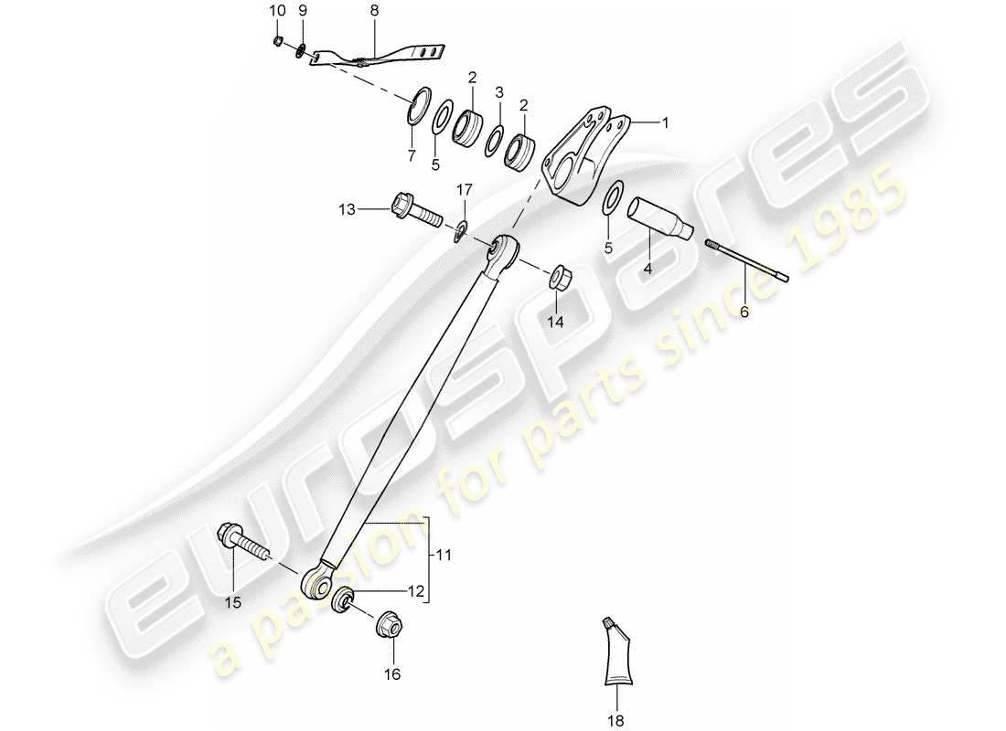 porsche 2005 (carrera gt) rocker arm - push rod part diagram