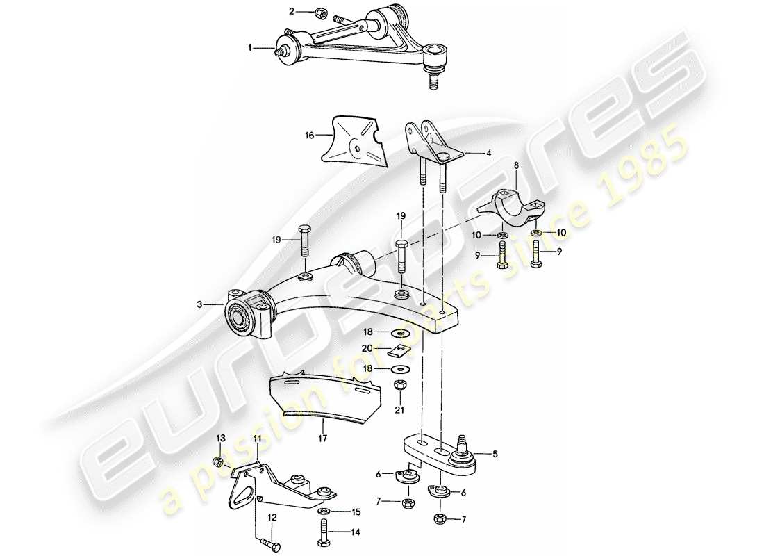 porsche 1983 (928) track control arm - f 92-gs861 000>> - d - mj 1986>> - mj 1986 part diagram