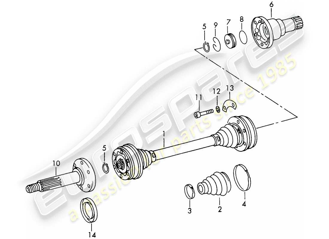 porsche 1965 (911/912) drive shaft - - loebro - - d >> - mj 1968 part diagram
