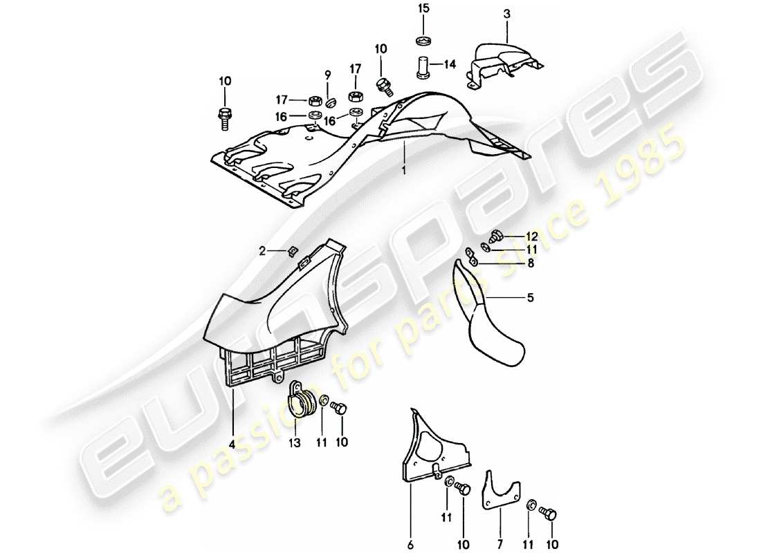 porsche 1979 (911) air duct parts diagram