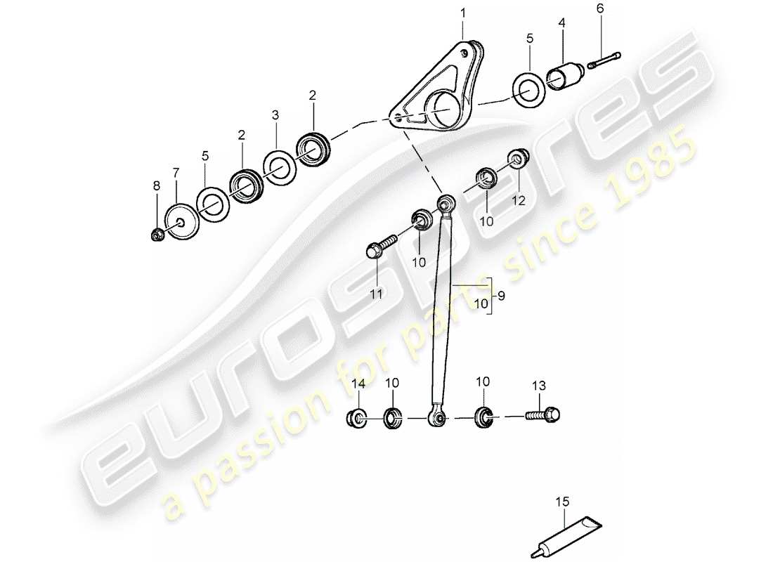 porsche 2005 (carrera gt) rear axle - rocker arm - push rod part diagram