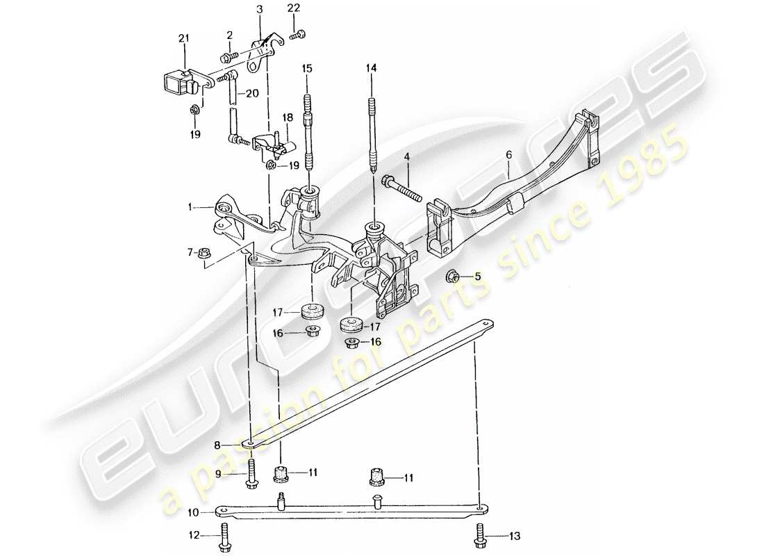 porsche 2005 (996 turbo / gt2) rear axle - side panel - bracket part diagram