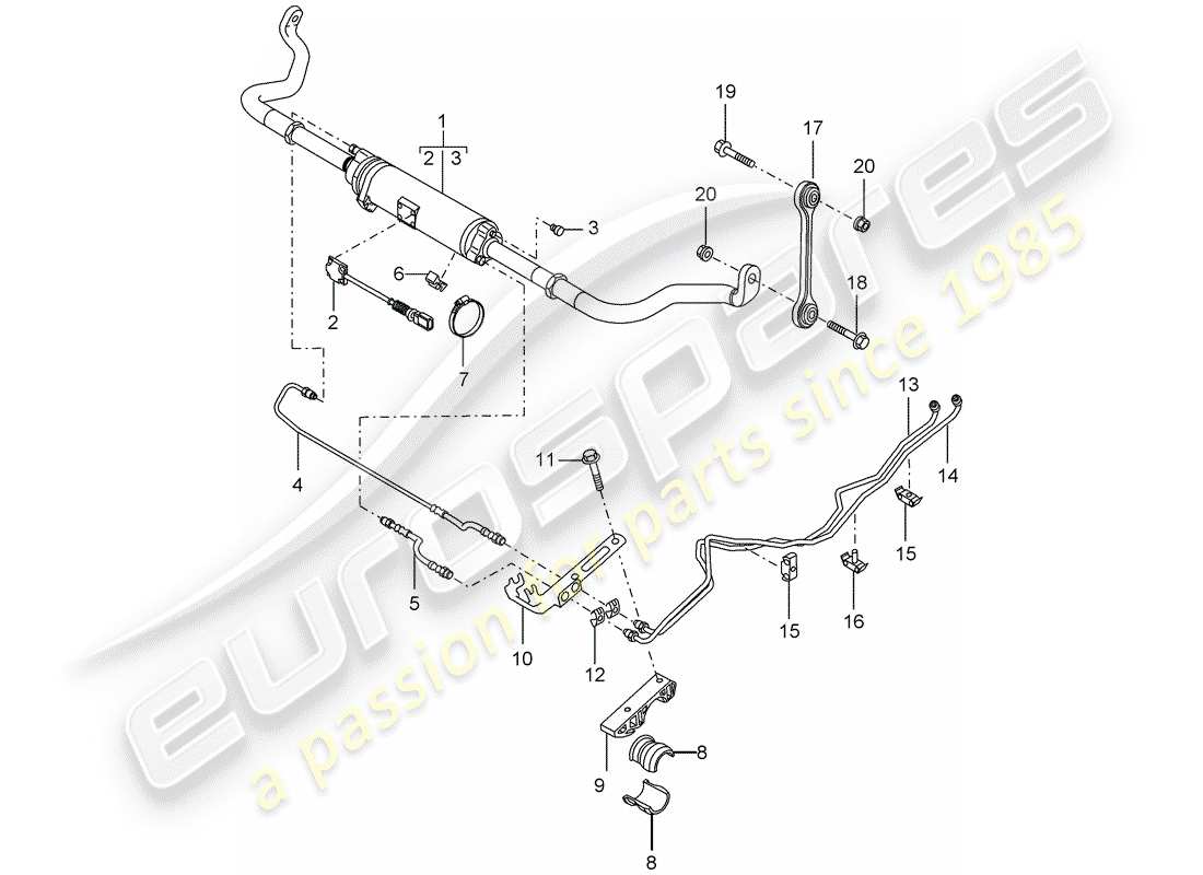 porsche 2005 (cayenne e1 9pa) stabilizer (decoupleable) part diagram