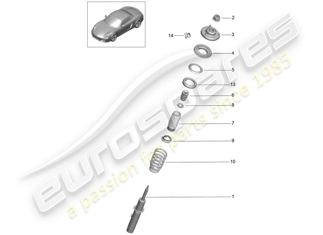 porsche 2012 (981 boxster) vibration damper parts diagram