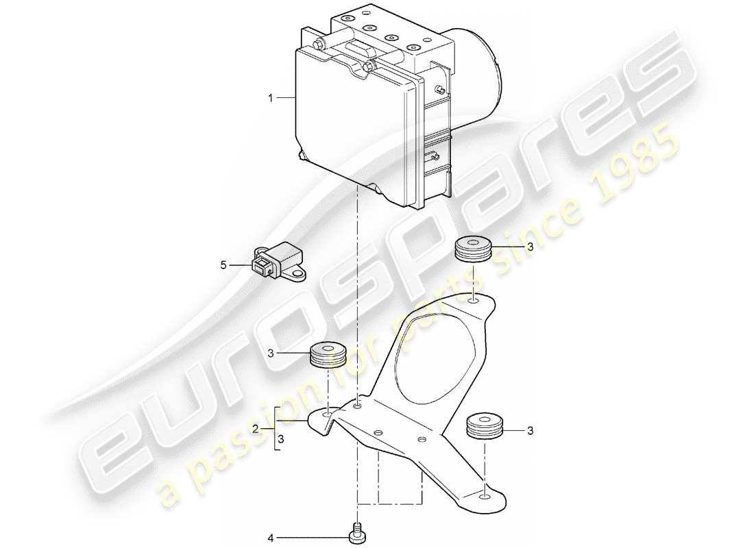 porsche 2006 (987 boxster) hydraulic unit part diagram